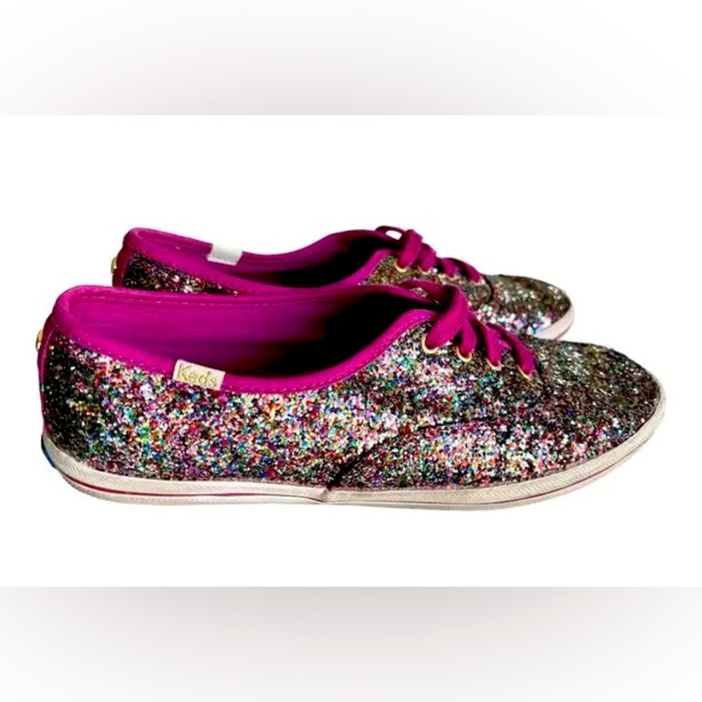 Keds for Kate Spade New York Glitter Sneakers with Satin Laces - Gently Worn
